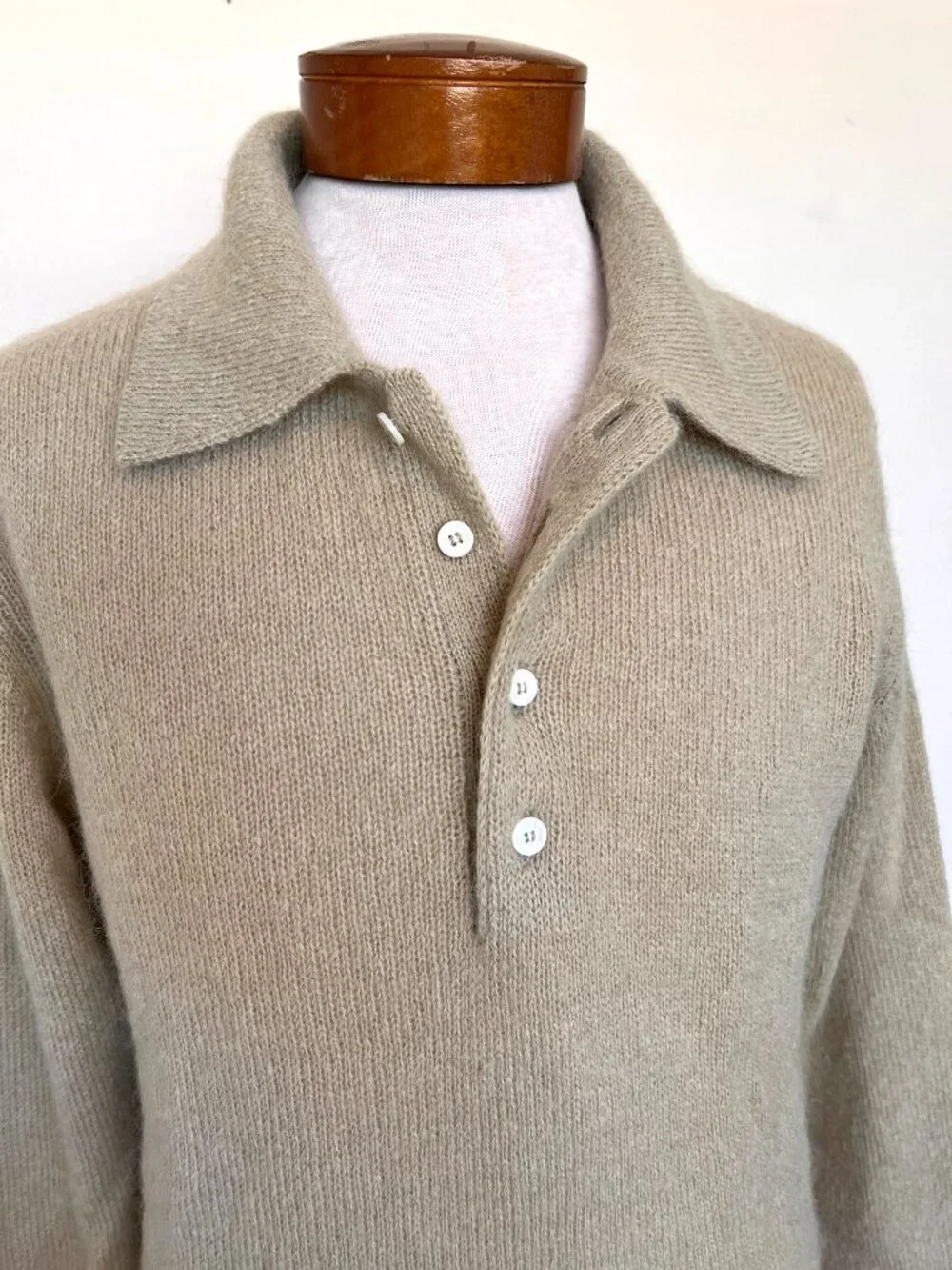 Todd Snyder - Polo Sweater -  Mohair/Wool - Sage Green - Like New - Size Medium